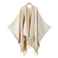 thumbnail image 2 of Inglocry Pashmina Shawl Wraps Women Knitted Shawls and Wraps Cardigan Cape Wool Shoulder Top Sweater Shawl Scarf 2025 Beige, 2 of 3