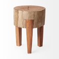 thumbnail image 3 of HomeRoots 394251 18 in. Modern Farmhouse Reclaimed Wood Stool, Natural Brown, 3 of 5