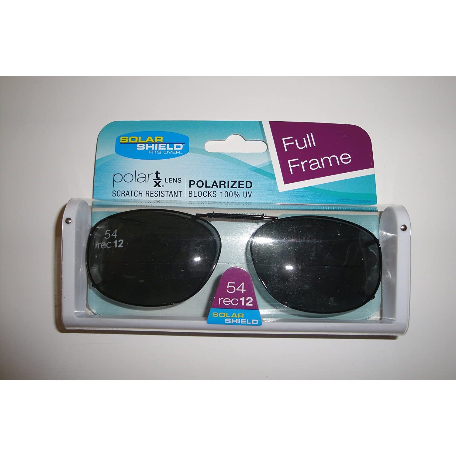 54Rec12 full frame Gray lens Polarized Clip On Sunglasses, Polarized