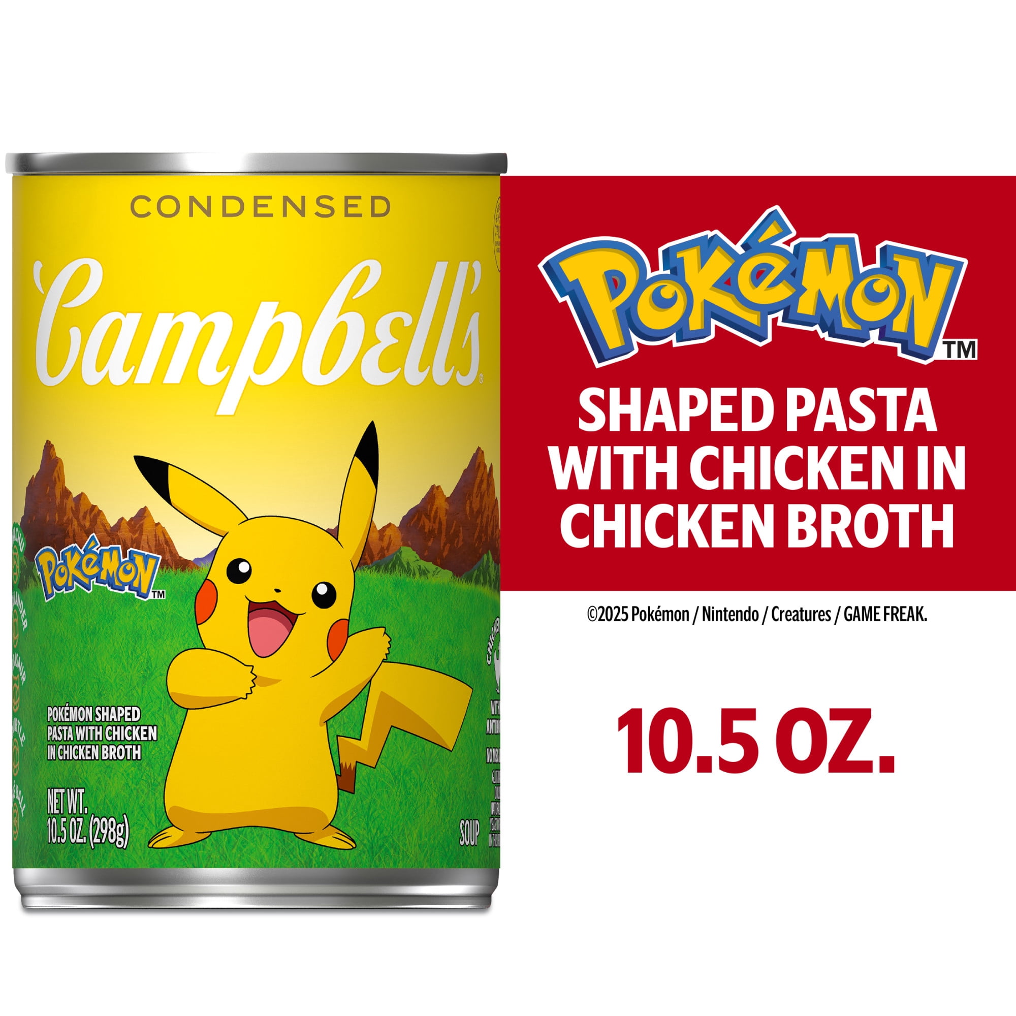 Campbell’s Condensed Kids Soup, Pokémon Shaped Pasta with Chicken in Chicken Broth, 10.5 oz Can