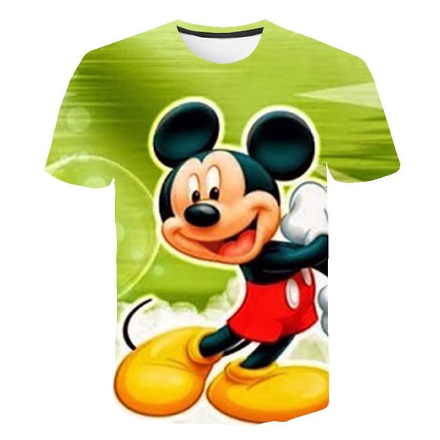 Ropa para niños Niños Mickey Mouse Camiseta de manga corta Mickey Mouse Niños Sudadera Ropa para niños Niños 3D Mickey T-shirts3T Gao Jinjia LED