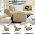 thumbnail image 3 of IPKIG Loveseat Recliner Sofa, Double Manual Recliner RVs Sofa with Storage Console, Side Pockets Cup Holder, Wingback Loveseat Reclining Couch for Living Room, Bedroom, RVs, Beige, 3 of 8