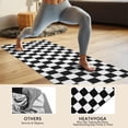 thumbnail image 4 of Black and White Checkered Pattern Hot Yoga Mat Towel Non Slip for Hot Yoga - Quick-Drying Yoga Mat Cover with 4 Corner Pockets with Travel Bag - Hot Yoga Towel Non Slip 74"x26", 4 of 6