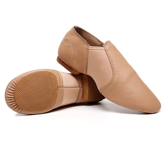 EliteGoogv Kids Jazz Dance Shoes Slip On Soft Sole Trainers For Boys Girls Dance Studio Footwear Khaki US:3