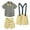 Beige, variant on Zwiiyzr 6M-6Y Baby Boy Clothes Set Infant Tuxedo Short Sleeve Gentleman Suit Outfits Collared Dress Shirt   Vest   Suspender Pants   Bowtie 4Pcs Toddler Suit Yellow