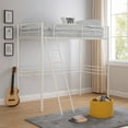thumbnail image 6 of Mylz Twin Loft Bed-61 Inch-White Metal Frame-Attached Angled Ladder, 6 of 6