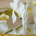 thumbnail image 5 of Round Green Jade Pendant Necklace for Women, Alloy with Rhinestone Halo Elegant Jewelry Gift, 5 of 6