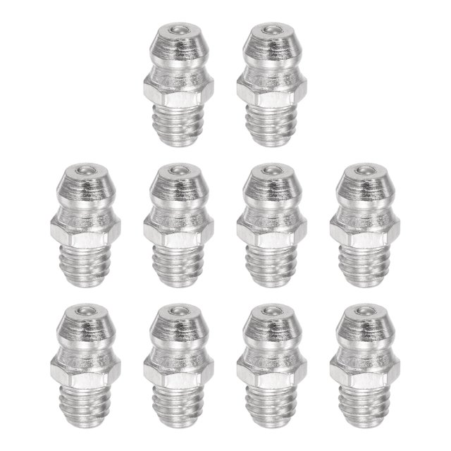 Unique Bargains Nickel-Plated Iron Straight Hydraulic Grease Fitting M6 x 1mm Thread 50 Pack