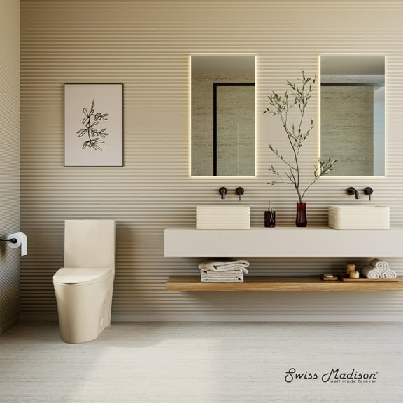St. Tropez One-Piece 12" Rough-in 1.1/1.6 GPF Dual Flush Elongated ADA Toilet in Matte Bisque