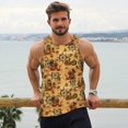 thumbnail image 6 of Zufioo Vintag Ancient Sailboats Print Men's Vest, Sleeveless Quick-drying Muscle T-shirt, Suitable for Sports Fitness, Home Leisure Wear-Small, 6 of 7