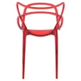 thumbnail image 4 of Pemberly Row Modern Plastic Intertwined Dining Side Chair in Red, 4 of 7