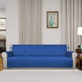 thumbnail image 2 of Housse de Sofa Matelassée Réversible 4 Places, Protecteur de Meuble Résistant à l'Eau, Housse de Canapé Lavable avec Mousse Antidérapante et Sangles Élastiques pour Enfants, Chiens, Animaux (XX Grand, Bleu Classique/ivoire), 2 of 7