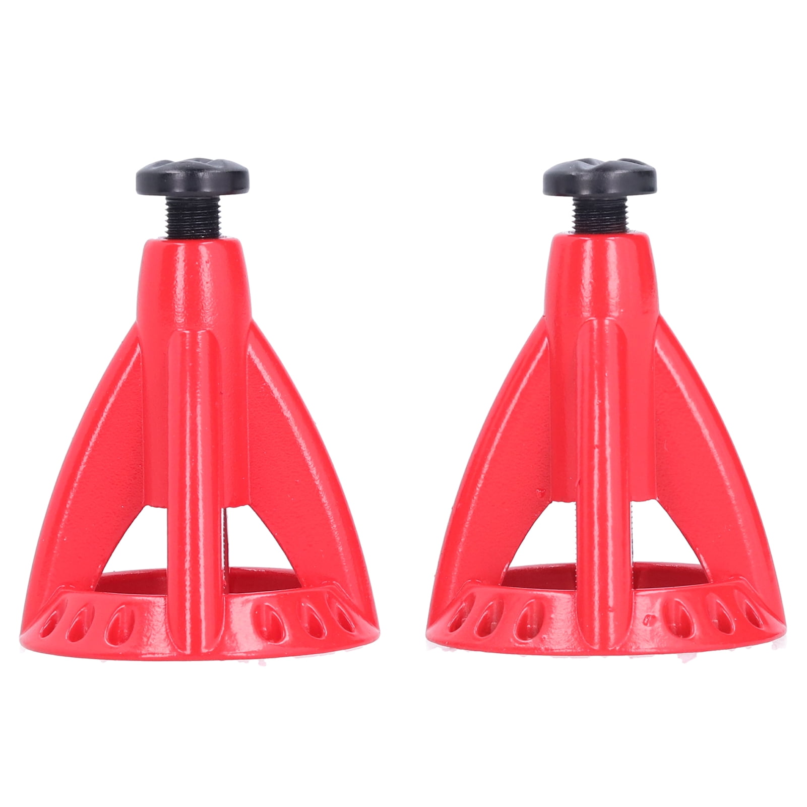 2pcs Metal 6T Jack Stand Adjustable Height Simulation Lifting for 1/10 Car Toy ToolsRed