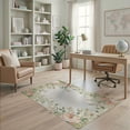 thumbnail image 2 of ODIKA 4'x6' Sage Green Boho Cottagecore Vintage Washable Area Rug Distressed Garden Bloom Pastel Botanical Repeat Refined Edge Non-Slip, Chair-Friendly, Flatwoven for Home Office, Under Desk, 2 of 7