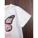 thumbnail image 3 of Tween Girl Letter & Butterfly Print Tee Casual Short Sleeve Crew Neck T-Shirt, Machine Washable | Casual Clothing | Vibrant Design | Stretchable Knit Fabric, 3 of 5