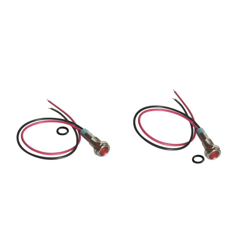 5Pcs 6mm 6V LED Indicator Light Lamp Pilot Dash with Wire Leads Red 