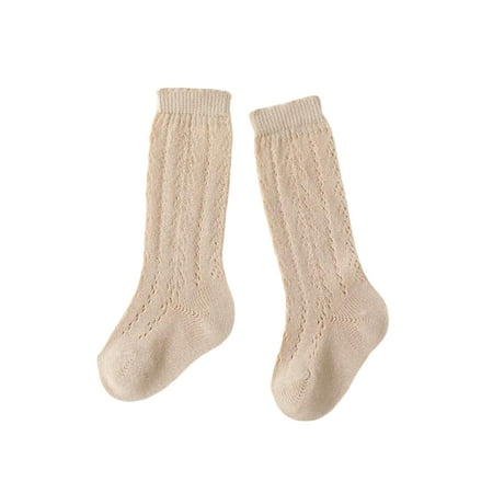 

Gureui Toddler Infant Baby Boys Girls Universal Mesh Socks Fashion Solid Color Hollow Calf Length Thin Stockings 1-7 Years