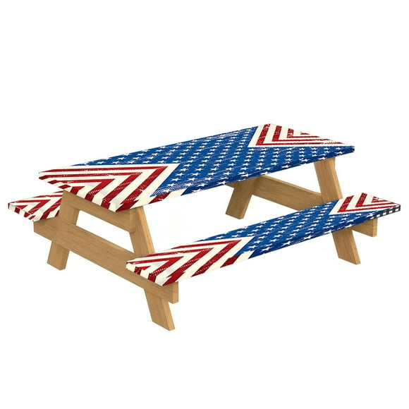 Napperon 2 pour Salle à Manger Extérieure pour Tables Rectangulaires - Ensemble de Nappe en Polyester Durable avec Bords Ajustés Élastiques pour Tables et Sièges de 6 Pi Lavable et Résistant à l'Eau-