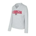 thumbnail image 3 of Men's Concepts Sport  White/Gray Georgia Bulldogs French Terry Striped V-Neck Pullover Hoodie, 3 of 4