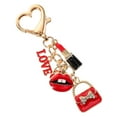 thumbnail image 5 of Viveous Creative Fashion Red Lip Keychain Sparkly Rhinestones Keychain Bling Crystal Car Keychain Women Purse Charms Handbag Hanging Ornament Backpack Keychain, 5 of 10