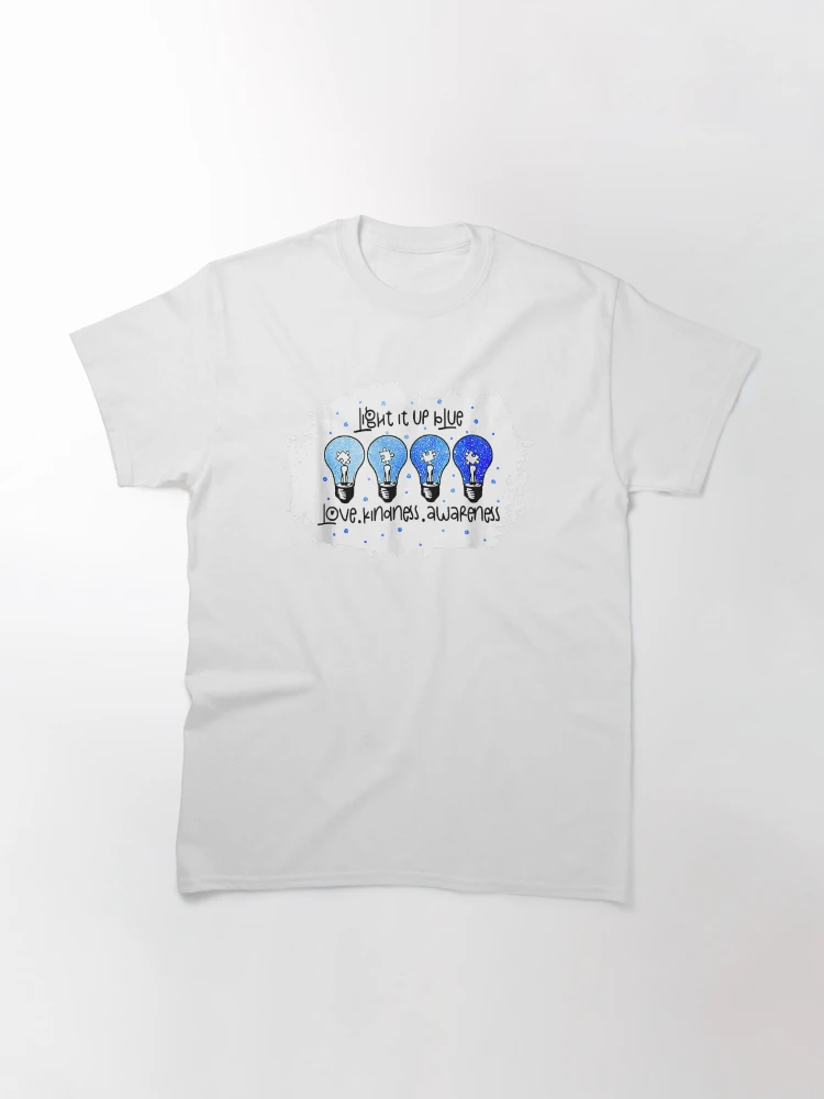 Autism Awareness Shirt Light It Up Blue Rainbow Puzzle Piece Graphic T-Shirt Autism Awareness Month Tee