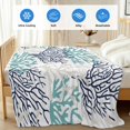 thumbnail image 4 of Teal Blue Grey Coral Coastal Cooling Blanket,Lightweight Breathable Summer Throw Blanket with Double Sided Cold Effect,Summer Beach Seaside Nautical Picnic Blankets Bed Sheet for Hot Sleepers 40"x60", 4 of 8