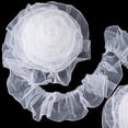 thumbnail image 1 of Encaje plisado con volantes de organza ANCIRS con ribete de tela, 9 yardas, blanco, 1 of 7