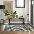 thumbnail image 3 of Everwash™ Treasure Striped Modern Machine Washable Area Rug, Light Grey/Charcoal Grey, 6'6"x9'2", 3 of 10