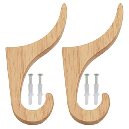 

Thinsont 2pcs Premium Wooden Hooks Rustic Wall Hook Wall Mounted coatrack Entry Way hat Hooks Modern Decorative Hooks