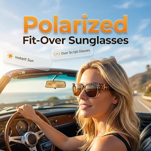 Zlinib Polarized Fit Over Sunglasses for Men Women, UV400  display picture 1