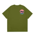 thumbnail image 4 of NAMTYQX Graphic Tees Men Baggy Light Patterns Plus Size Casual Short Sleeve Elasticated Lounge Round Neck Cool Casual Shirts for Men Army Green Size 2XL, 4 of 5