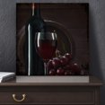 thumbnail image 2 of wall26 - Square Canvas Wall Art - Rustic Style Glass of Wine with Wine Bottle and Grapes - Giclee Print Gallery Wrap Modern Home Art Ready to Hang - 24x24 inches, 2 of 4