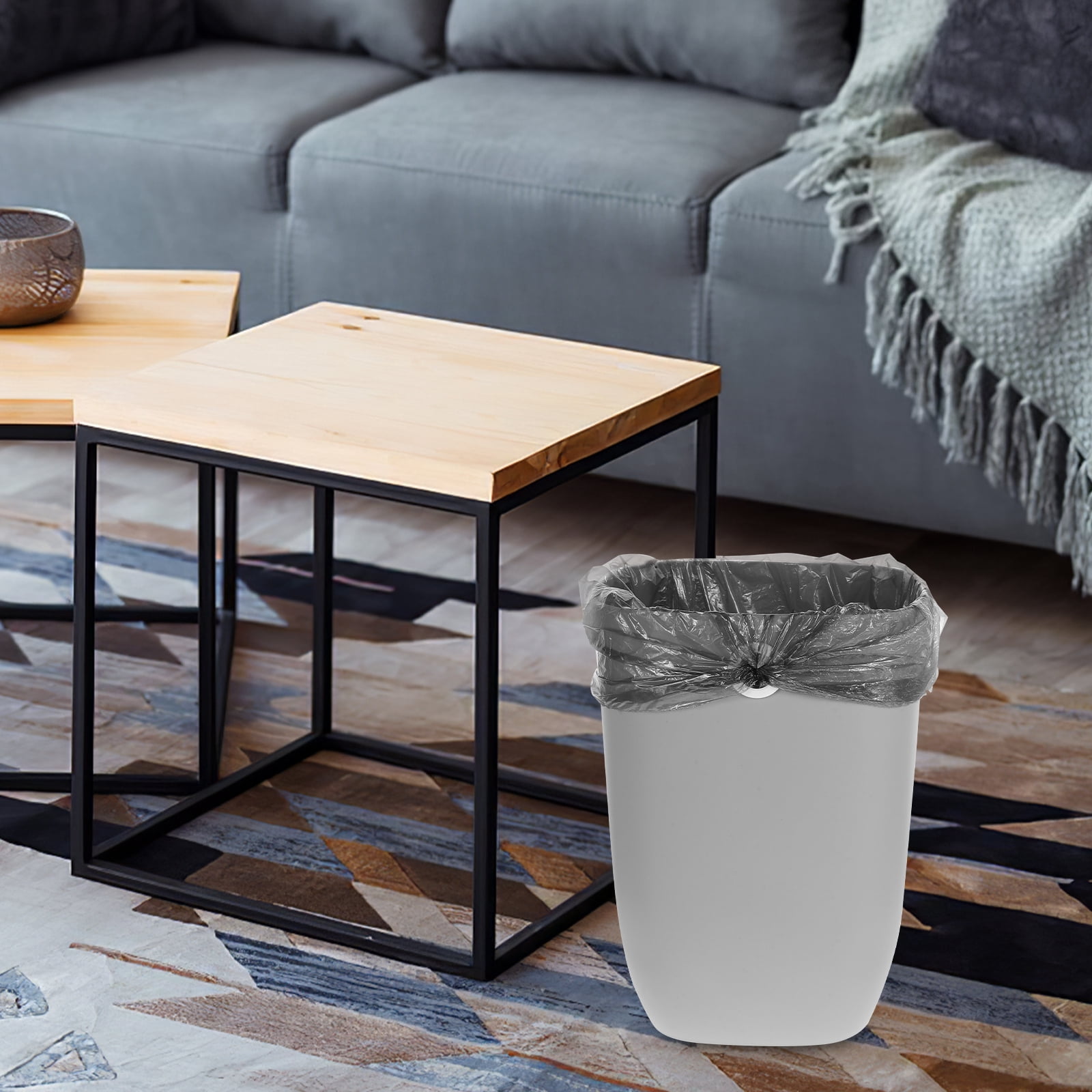 unbranded  Trash Bin Container Waste Basket Bathroom Garbage Can Office Grey