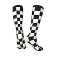thumbnail image 4 of Balery Black and White Checkerboard Printed Novelty Socks Men's Women's Crew Socks Sports Socks Knee High Socks Cotton Socks Quirky and Cool Socks, 4 of 9