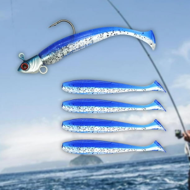 Cebos de pesca con anzuelo shamjiam señuelos duros de silicona 8,6 cm