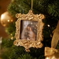 thumbnail image 6 of 2026 Christmas Indoor Decoration Christmas Resin Pendant Snow Cedar Decoration DIY Photo Frame Christmas Tree Decoration Holiday Decoration Champagne Gold Color, 6 of 7