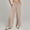 *Beige, variant on Women's Linen Blend Straight Leg Pants with Elastic Waist ,Spring Fall Casual Trousers Blue,Womens Plus S