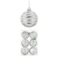 thumbnail image 2 of 6PCS Christmas Glitter Balls, Red and White Striped Shatterproof Ornaments Set for Christmas Tree Decorations Holiday Party Home Decor 2025 Trend Collection, 2 of 6