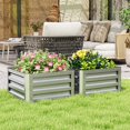 thumbnail image 2 of Outsunny 2' x 2' x 1' 2-Pieces Raised Garden Bed w/ Galvanised Steel Frame, 2 of 10