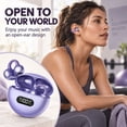 thumbnail image 6 of Bloydek Wireless Earbuds,Open Ear Clip On Earbuds, Bluetooth 5.4 Wireless Sports Earbuds for Running Workout, IPX5 Waterproof, LED Power Display, 8H Playtime, Purple, 6 of 6