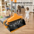 thumbnail image 3 of Broom and Dustpan Set for Home Long Handle (51" Length) Extendable Standing Dust Pan for Indoor Lobby Office Kitchen Cleaning (Black and Orange), 3 of 11
