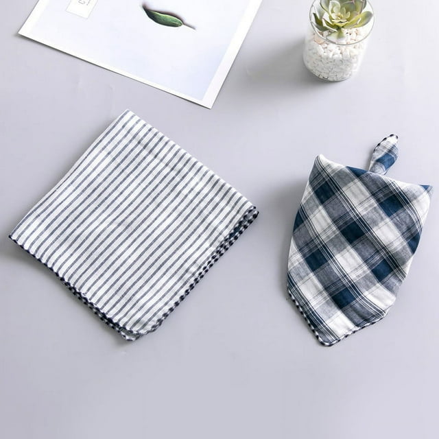 Bandanas pour Chien - Cadeau d'Anniversaire Lavable Carré Plaid Impression Chien Bavoir Double Réversible Foulard Accessoires Réglables pour Petit à Grand Chien Chiot Chat