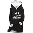thumbnail image 3 of Pxxlle Yes, I'm Always Freezing Hoodies for Women Comfort Sherpa Fleece Lined Hooded Pullover Tops Casual Long Sleeve Long Loungewear Black XL, 3 of 4