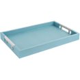 thumbnail image 1 of Home Redefined Bandeja Decorativa para Servir de Piel Sintética Brillante Rectangular de 45 X 30 Cm con Asas de Acero Inoxidable, Color Azul Bebé, 1 of 5