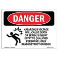 thumbnail image 1 of SignMission OS-DS-A-1218-L-2227 12 x 18 Po Signe de Danger OSHA - Tension Dangereuse Causera, 1 of 1