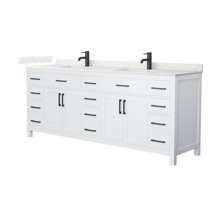 Wyndham Collection Wcg2424-84D-Qtz-Unsmxx Beckett 84" Free Standing Double Basin Vanity