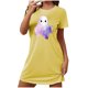 thumbnail image 2 of Camisón corto de talla grande para mujer, camisón de manga corta con estampado de pecho a la moda, camisón para mujer, 2 of 5