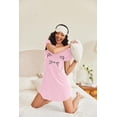 thumbnail image 3 of Ekouaer Womens Nightgown Short Sleeve Night Shirt Crewneck Printed Casual Sleepshirt, 3 of 6