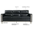 thumbnail image 3 of 3 Seat Upholstered Sofa, Sofa Couch with Side Pockets and Rubber Wood Legs, Accent Sofa with High Backrest for Living Room Office, 3 of 7