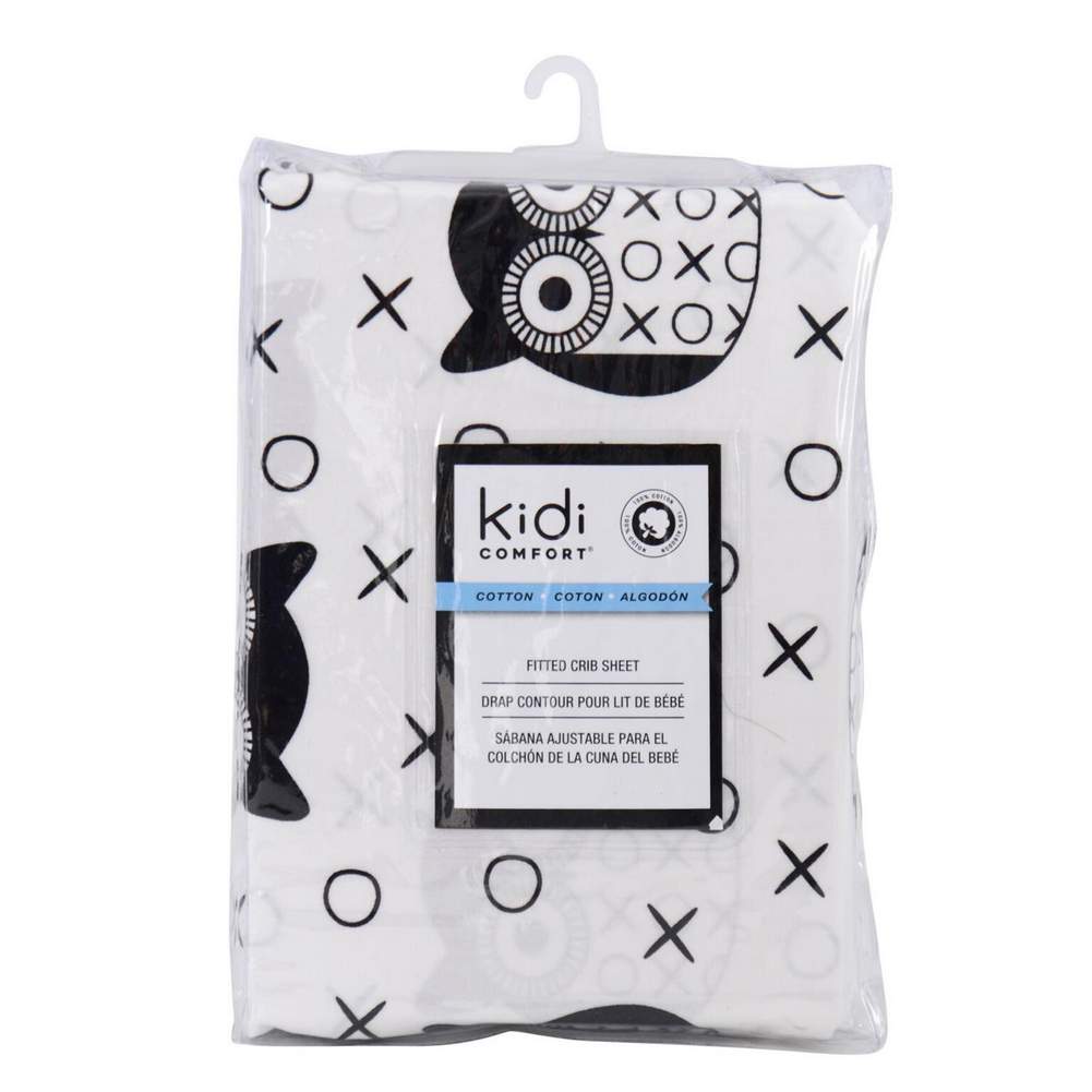 Kidiway Cotton Fitted Crib Sheet Black owl Walmart Canada
